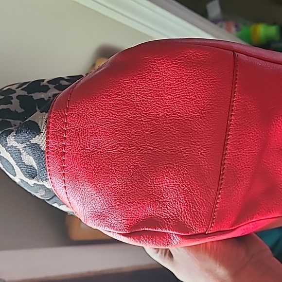 Coach Leopard Print Purse, Red Trim - Picture 9 of 10